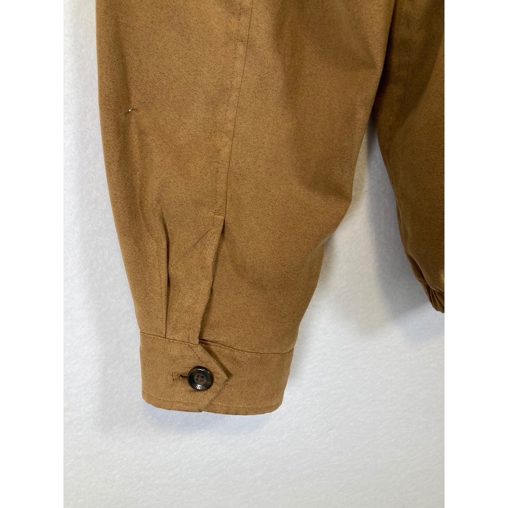 Western Studio Bill Blass Mens Large Tan Faux Suede Harrington Jacket Vintage L - Picture 5 of 11